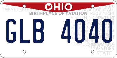 OH license plate GLB4040