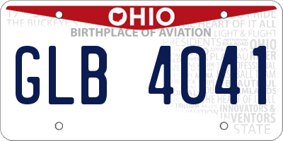 OH license plate GLB4041