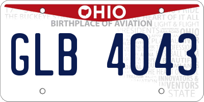 OH license plate GLB4043