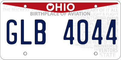OH license plate GLB4044