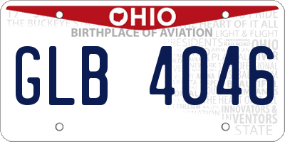 OH license plate GLB4046