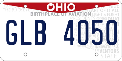 OH license plate GLB4050