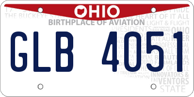 OH license plate GLB4051