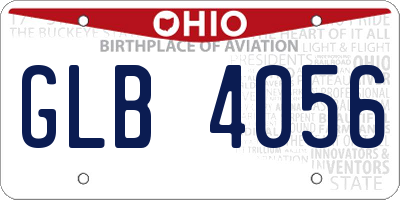 OH license plate GLB4056