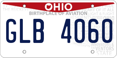 OH license plate GLB4060