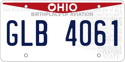 OH license plate GLB4061
