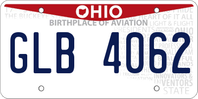 OH license plate GLB4062
