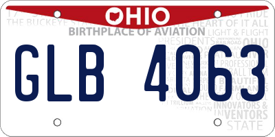 OH license plate GLB4063