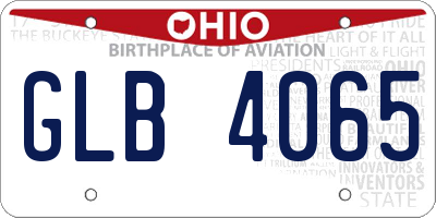 OH license plate GLB4065