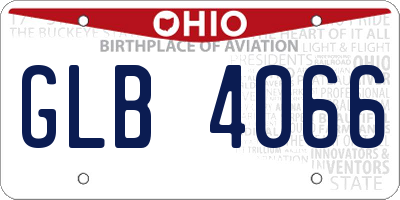 OH license plate GLB4066