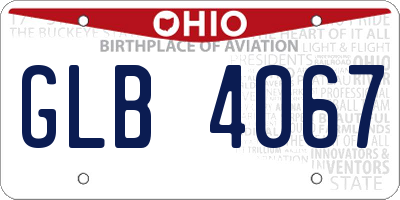 OH license plate GLB4067