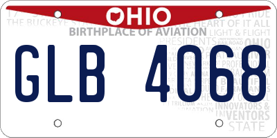 OH license plate GLB4068