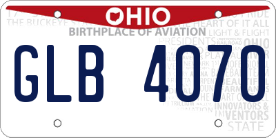 OH license plate GLB4070