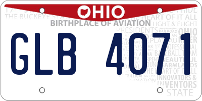 OH license plate GLB4071