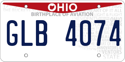 OH license plate GLB4074