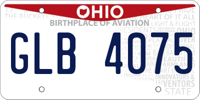 OH license plate GLB4075