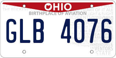 OH license plate GLB4076