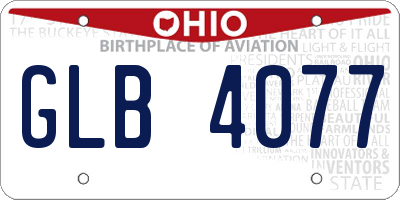 OH license plate GLB4077