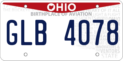 OH license plate GLB4078