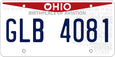 OH license plate GLB4081