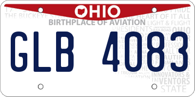 OH license plate GLB4083