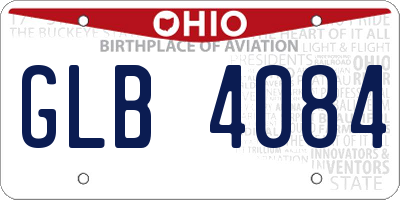 OH license plate GLB4084