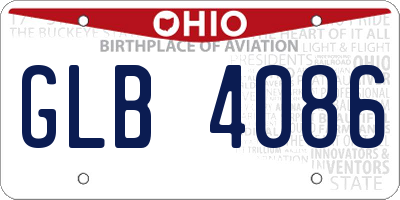 OH license plate GLB4086