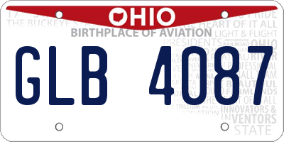 OH license plate GLB4087