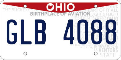 OH license plate GLB4088