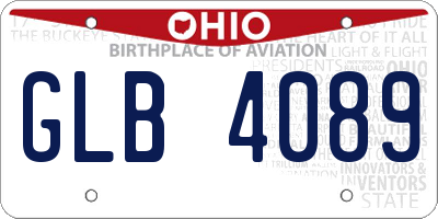 OH license plate GLB4089