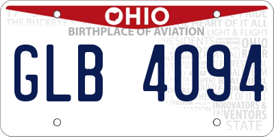 OH license plate GLB4094