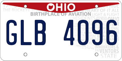 OH license plate GLB4096