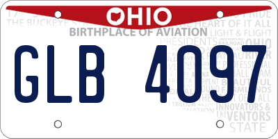 OH license plate GLB4097