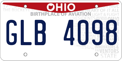 OH license plate GLB4098