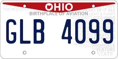 OH license plate GLB4099