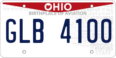 OH license plate GLB4100
