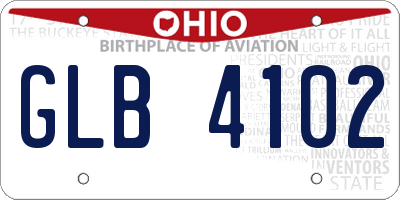 OH license plate GLB4102