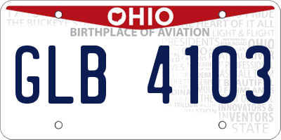 OH license plate GLB4103