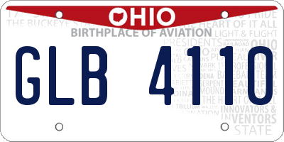 OH license plate GLB4110