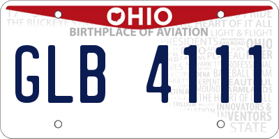 OH license plate GLB4111