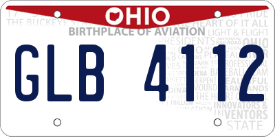 OH license plate GLB4112