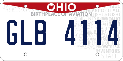 OH license plate GLB4114