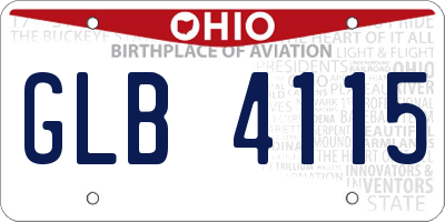 OH license plate GLB4115