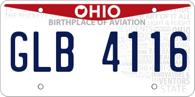 OH license plate GLB4116