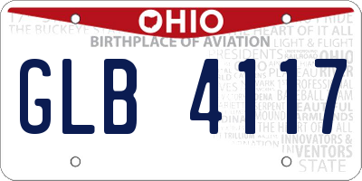 OH license plate GLB4117