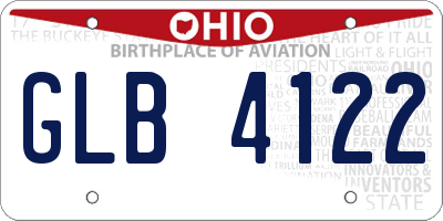 OH license plate GLB4122