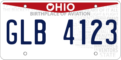 OH license plate GLB4123