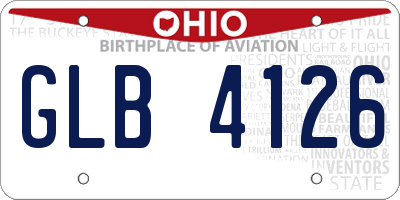 OH license plate GLB4126