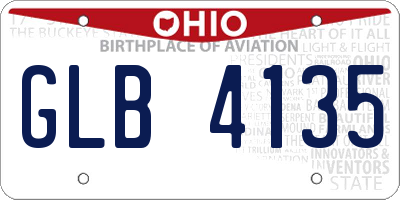 OH license plate GLB4135