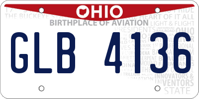 OH license plate GLB4136